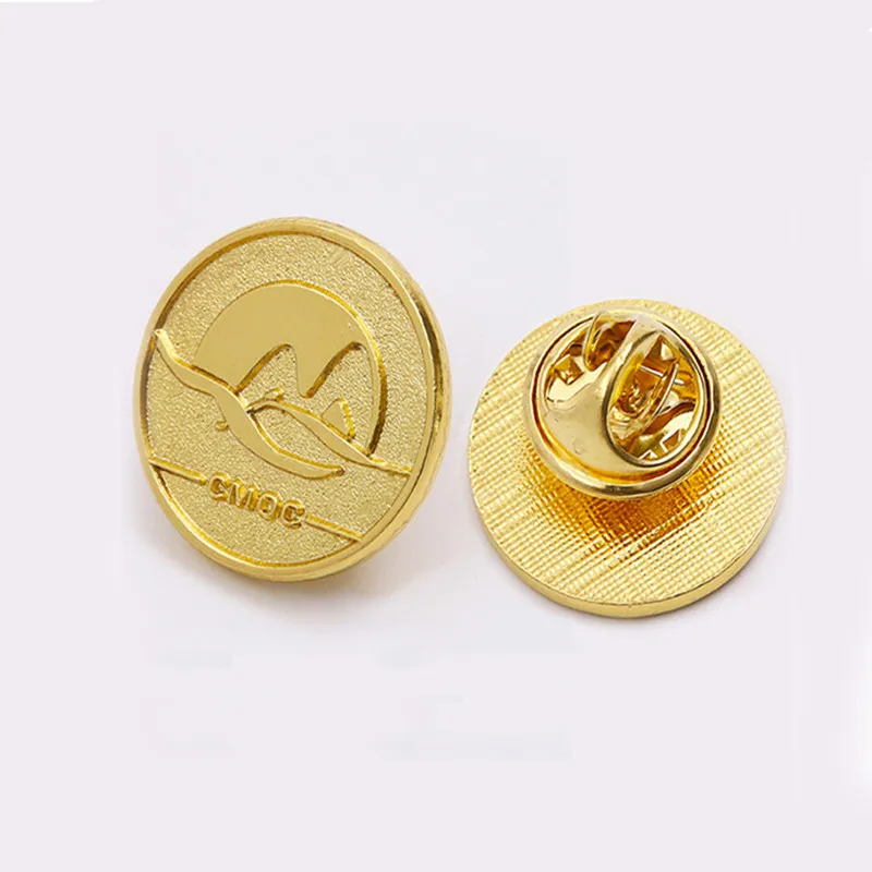 CustomEnamelLapelPinsPolishShinyGoldPlatedEnamelBadgeBrooch