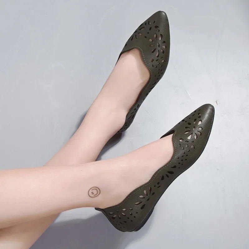 2020 новые летние женские туфли с открытым носком модные мягкие лоуферы на плоской