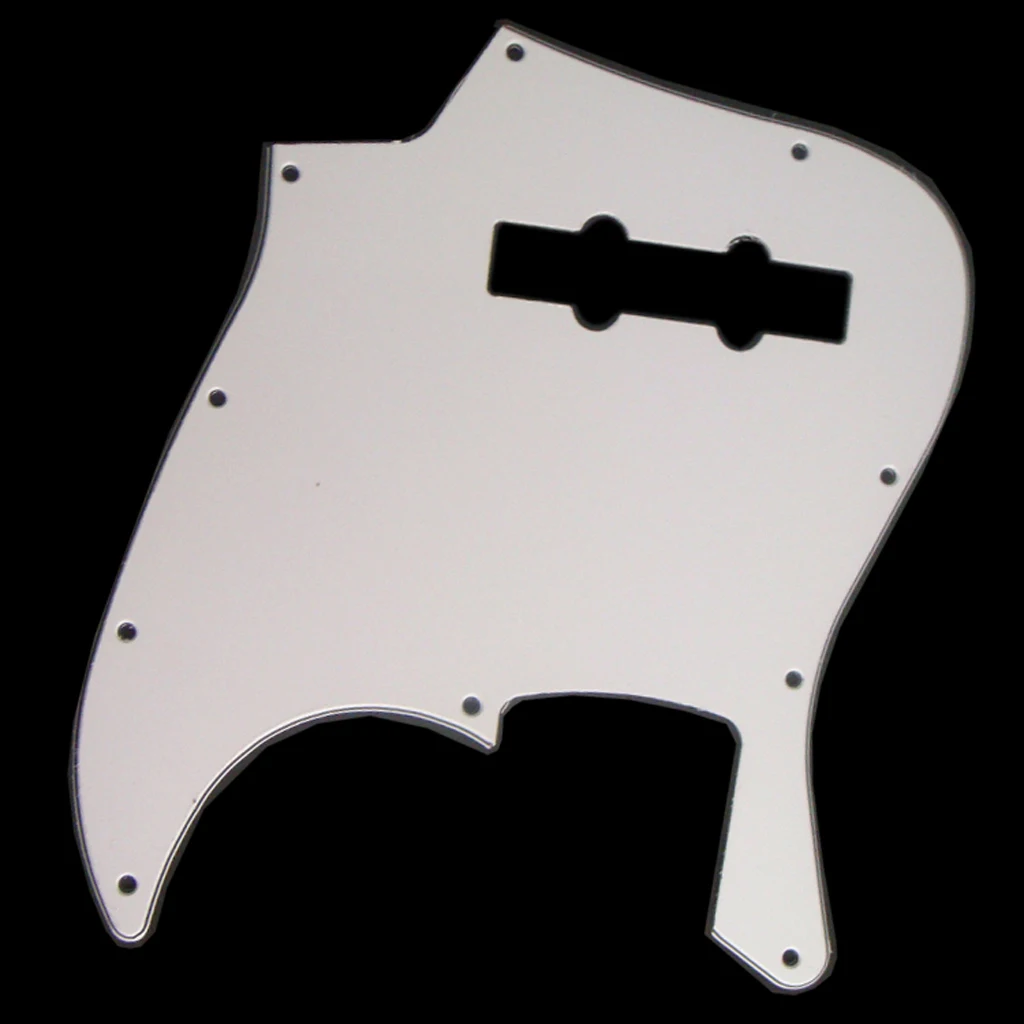  3Ply Jazz Bass Pick Guard Scratch Plate 10 Hole Replacements Parts White
