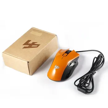 

5D 250-4000 DPI 5V 100mA 4 Buttons LED USB Port Interface Wired Optical Gaming Mouse Black White Orange