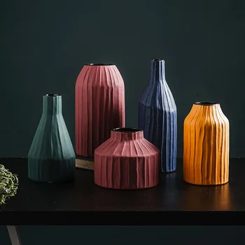 

Modern Minimalist Morandi Color Ceramic Vase Nordic Style Home Soft Decoration for Hydroponics Dried Flower Arrangement Vases