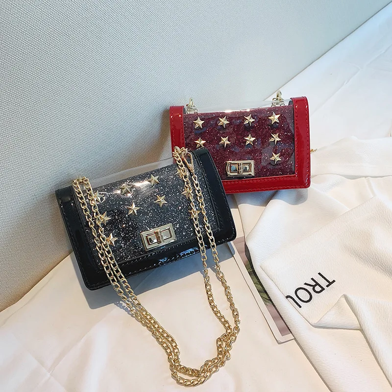 

High Grade Sense Transparent Jelly Bag Women's 2019 New Style chao yang Gas Students Korean-style Shoulder