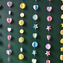 Трехслойные стерео 3D бумажные Цветочные Свадебные Декоративные сердца Висячие полоски бумажные строчные украшения подвесные украшения вечерние Dec