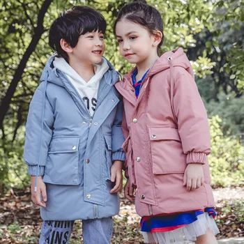 

Winter Kids Down Jacket Long Girl Boys Parkas Jacket Thick Hooded Children Down Coat Baby Boys& Girls Winter Snowsuit Jackets