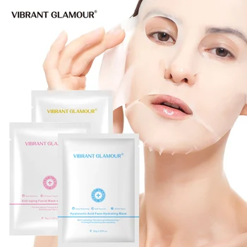 

VIBRANT GLAMOUR Six Peptides Hyaluronic Acid Vitamin C Facial Mask Whitening Moisturizing Shrink Pores Anti-wrinkle Face Care