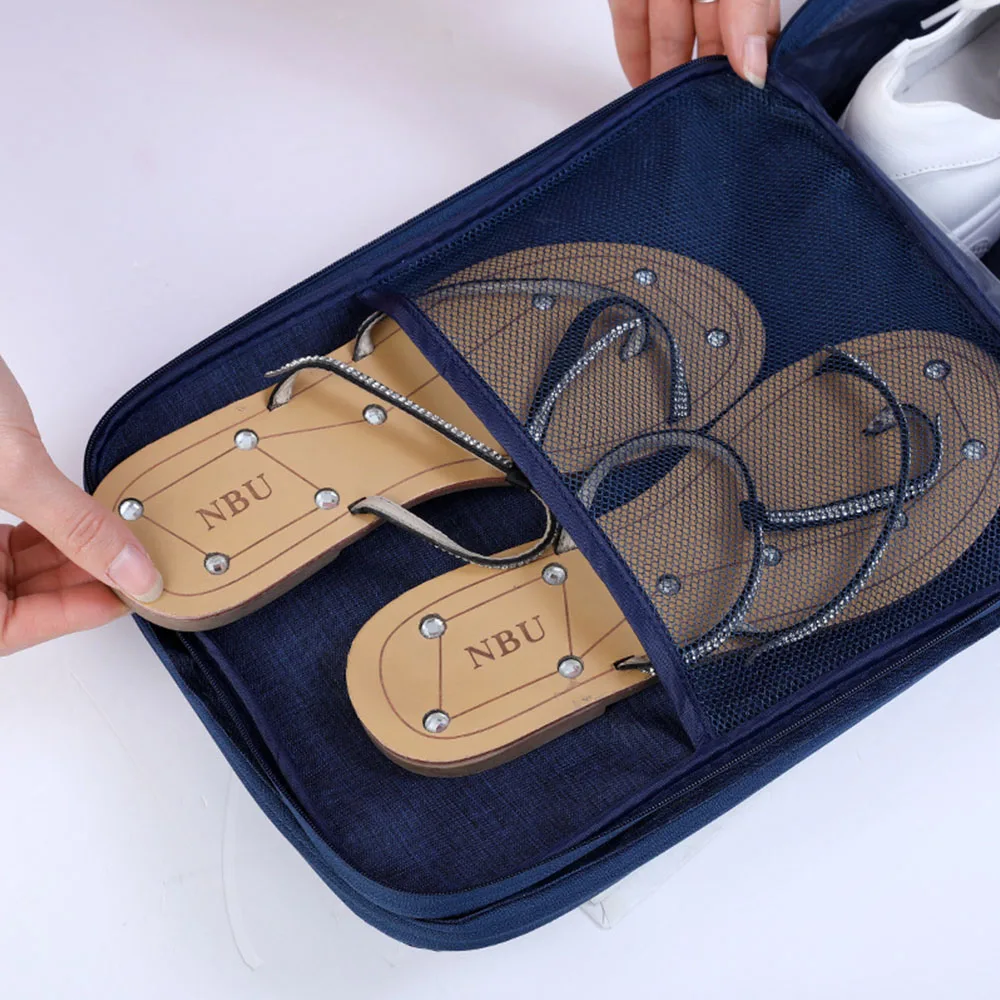 3 Layers Travel Shoe Bag Portable Organizer Storage Pack Bag 3 Pairs Shoes Fit For Trolley Case Travelling Luggage Handbag XA48C