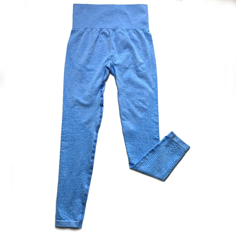Комплект из 2 предметов, Женский бесшовный комплект для йоги, одежда для фитнеса, женская спортивная одежда, леггинсы для спортзала, мягкий пуш-ап спортивный бюстгальтер, спортивные костюмы - Цвет: sky blue pants