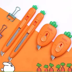Sharkbang – Petits couteaux décorés motif carotte style Kawaii, mini cutter pour enveloppe, déballage express, coupe papier, papeterie scolaire, 