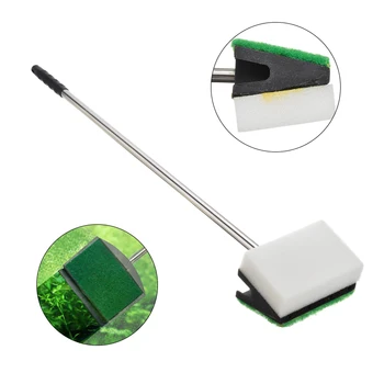 

Double Cleaning Brush Face Sponge Fish Tank Aquarium Glass Algae Scraper Remover Scraper Handle Cleaner Tool