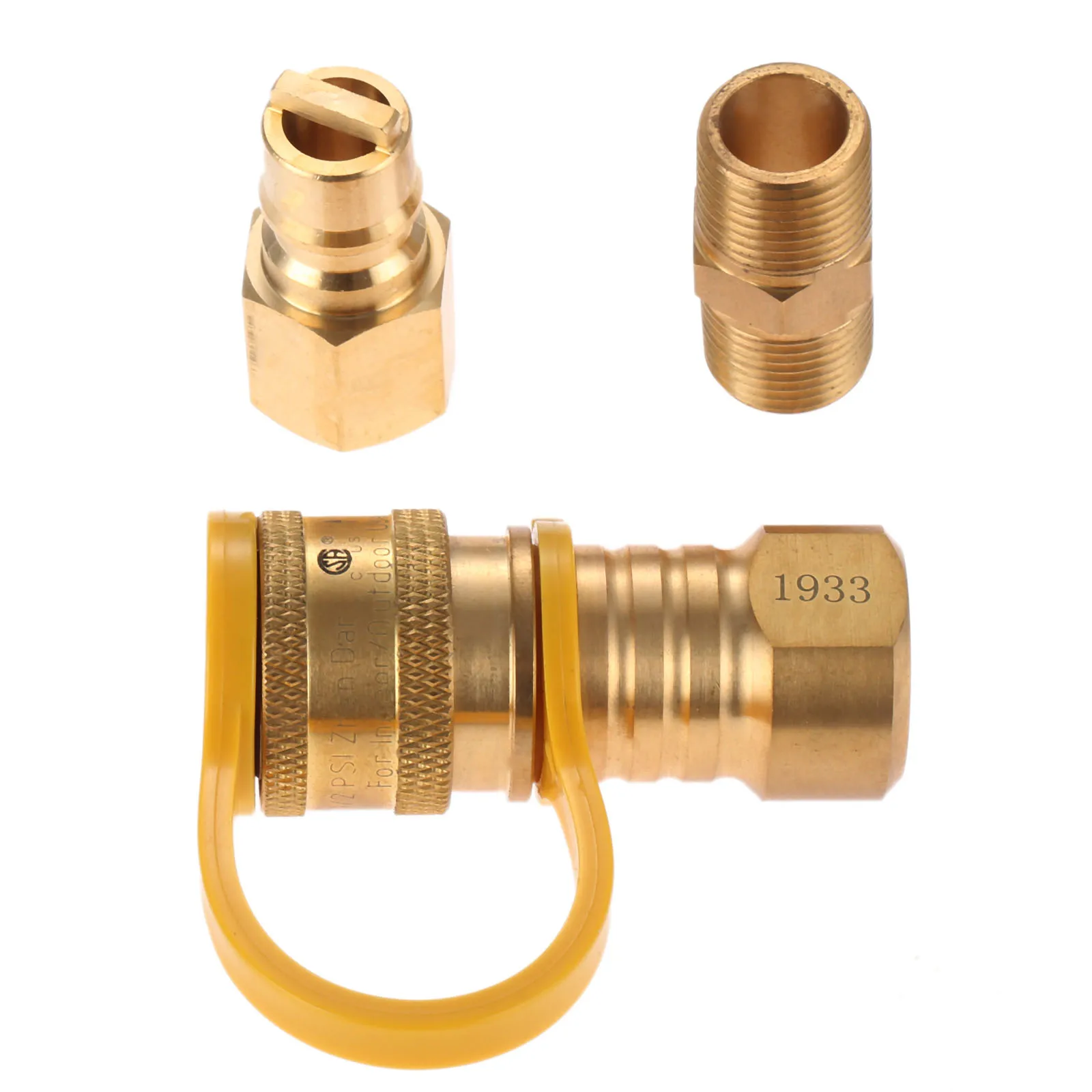 3/8 Inch Natural Gas Quick Connector Brass Propane Adapter Fittings For LP Gas Propane Hose Quick Disconnect For Grill