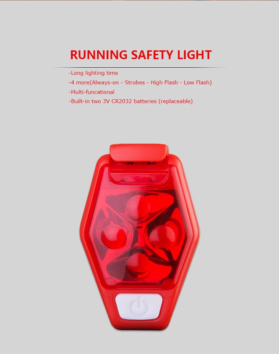 AONIJIE IPX4 Водонепроницаемая Ночная Беговая светодиодная предохранительная лампа с зажимом стробоскоп для бегуна бегущего ошейника собаки велосипедного наездника