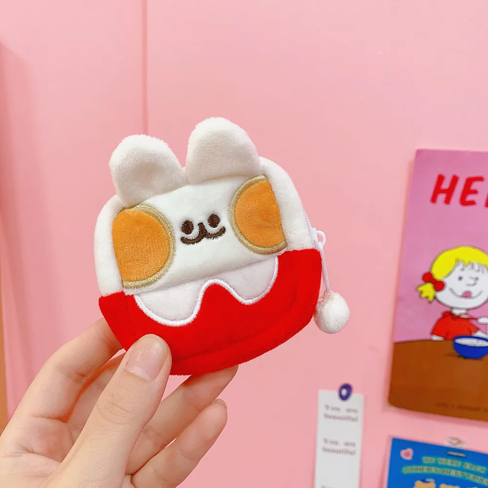 Boxi INS New Kawaii Animal Plush Purse Cute Cartoon Fluffy Soft Stuffed  Coin Purse Bag Keychain Gift for Birthday For Kids Adult