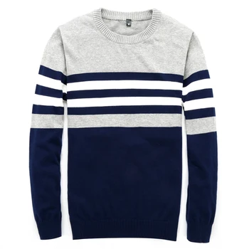 

High Quality Fashion Men's Color Matching O-Neck Long Sleeve Knit Sweater Shirt Pullover Cotton Casual Warm Men's Sweater