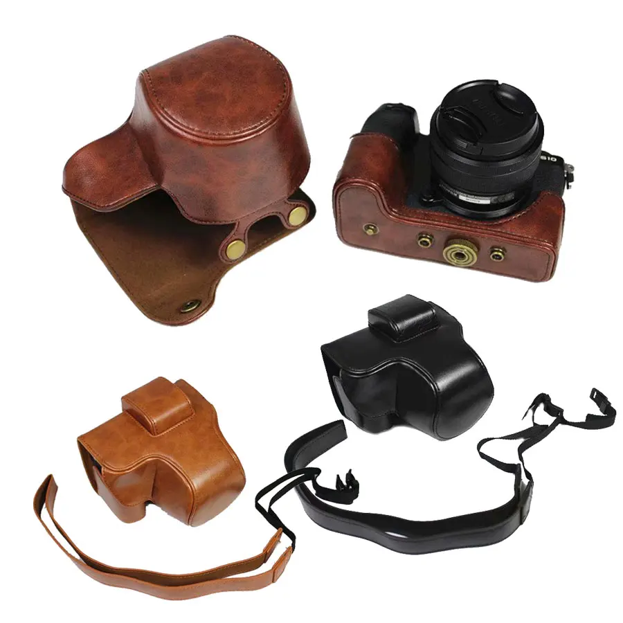 Custodia Per Fotocamera In Pelle Pu Per Fujifilm Fuji Xs10 X-S10 Copertura Per Fotocamera Con Cinturino Per Obiettivo 15-45Mm