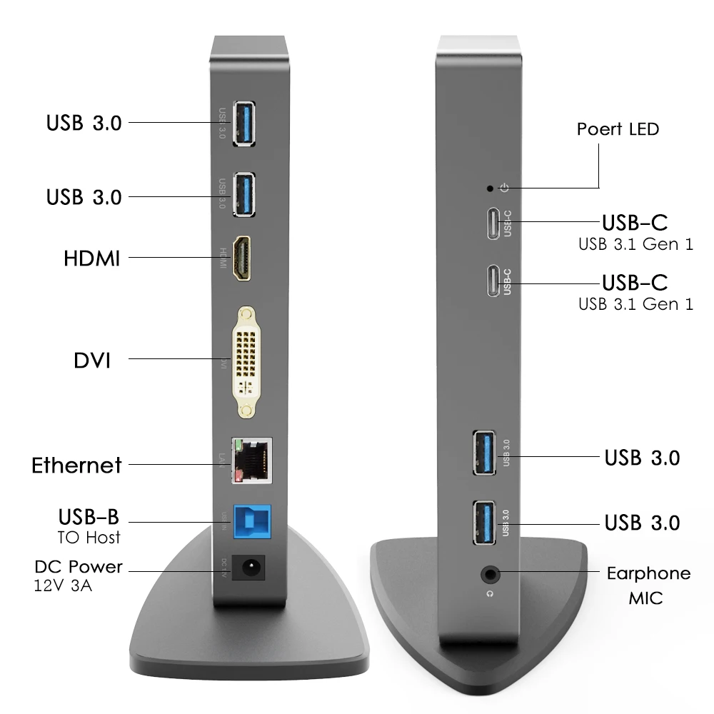 Wavlink USB 3,0 Универсальная док-станция для ноутбука из алюминиевого сплава двойной видео HDMI DVI Gigabit Ethernet расширение/зеркало видео режим