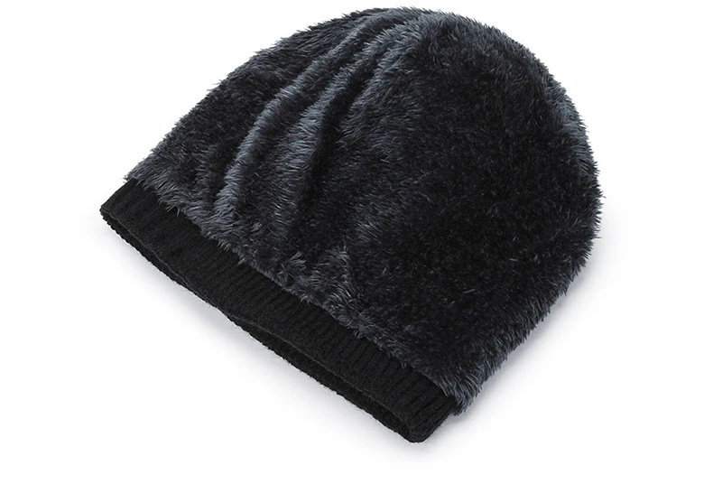 Winter Fashion Thick Woolen Hat Men's Outdoor Cold-proof Warm Flanging Middle-aged And Elderly Knitted Hat