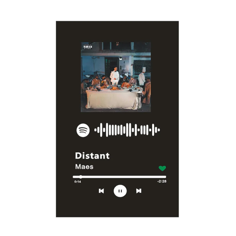 Arte de Vidrio de Spotify Personalizado Placa de Foto de Código de