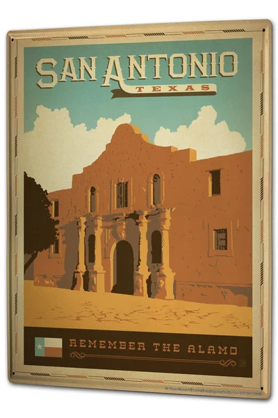 Cartel De Hojalata, San Antonio, Texas, Amo, Decoraciaciion Para El Hogar, Decoraciion De Bar De Café