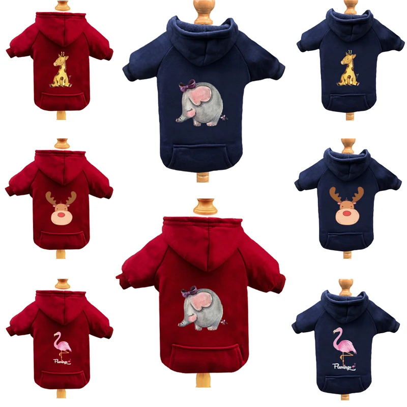 

Pet Sweater Pet Clothes Puppy Cat Accessory Pullover Flamingo Elephant Fawn Printing Cute Durable Soft Comfortable Plus Velvet