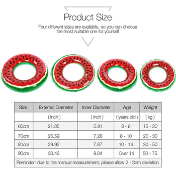 

2019 Watermelon Inflatable Adult Children Swimming Ring Inflatable Pool Float Circle For Adult Children