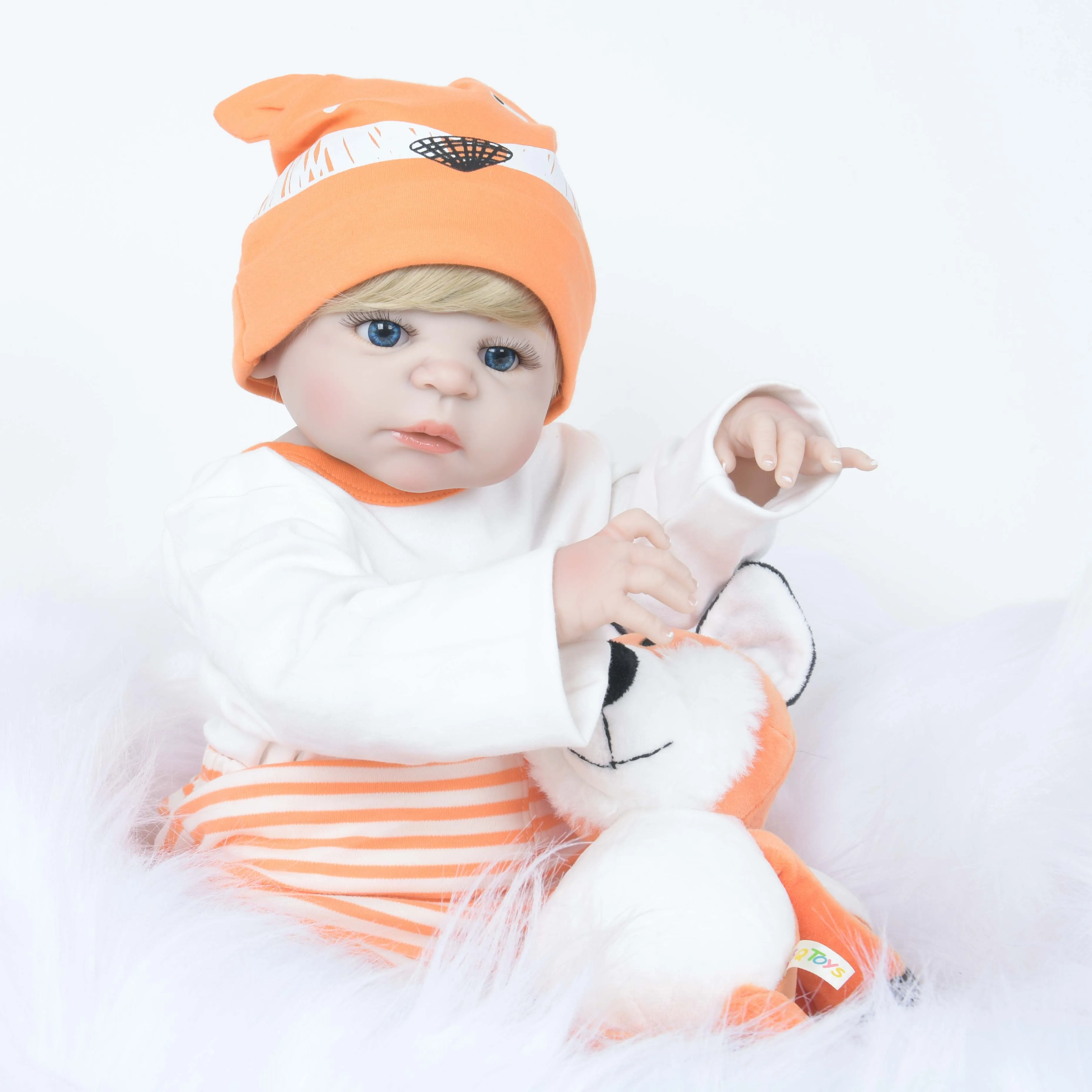 22 дюйма 55 см Bebe Reborn Baby Doll полный виниловые куклы Мягкие силиконовые реалистичные куклы новорожденных принцесс детские очаровательный реборн для игрушечный олень, детский приятель