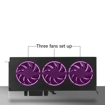 

RGB Lighting Office Graphic Card Radiator Universal Computer Accessories Black Cooling Fan Quiet 12V 17.52CFM Alloy Triple