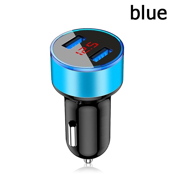 Dual USB Car Charger for iPhone 12 6s 7 8 11 Tablet Xiaomi Samsung S10 With LED Display Universal Mobile Phone Car-Charger