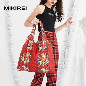 

Model with English Letters Fashion Folding Shopping Bag Portable Storage Large Capacity Eco-friendly Bag Carry-on Bag Cool Apron