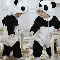 0-36months Newborn Baby Keep Warm Winter Jumpsuit Overall Panda Animal Hooded Romper Infant Boy And Girl Hallowe Cosplay Pajamas 2