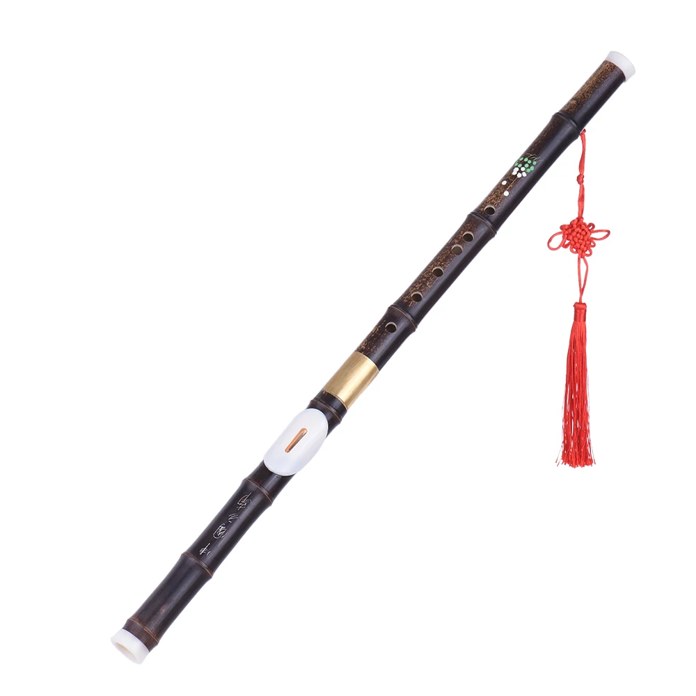 

Detchable Natural Black Bamboo Bawu Ba Wu Transverse Flute Pipe Musical Instrument in G Key for Beginner Music Lovers as Gift