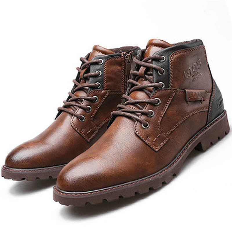 Botas clásicas de marca italiana para hombre, botines hechos a mano, zapatos  de trabajo básicos impermeables para exteriores, mocasines con cordones,  otoño|Botas básicas| - AliExpress