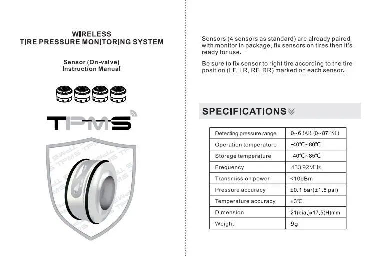 Умный автомобиль TPMS система контроля давления в шинах, система мониторинга солнечной зарядки, внешний датчик, автомобильная аварийная система безопасности