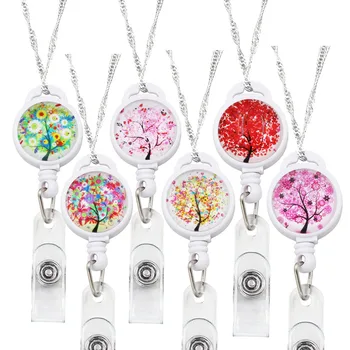 

Idclip 6 Colors 2cm 3D Retractable Badge Holder with Lanyard 80cm ID Name Card Holder Necklace Name Tag Holders