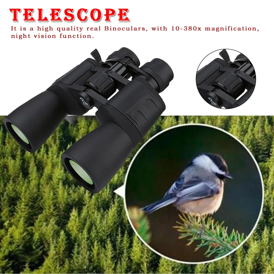 

Night vision zoom telescope magnification long range zoom 10-380 times hunting telescope Binoculars