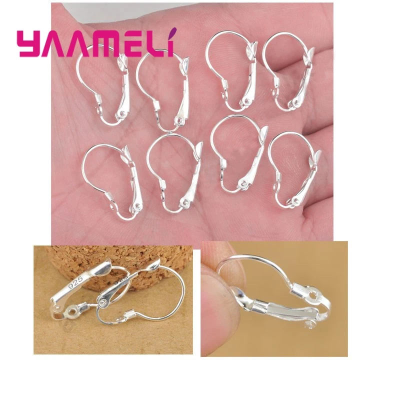 Wholesale Geniune 925 Sterling Silver Jewelry Handmade Findings Beading Earring Style Dangle French Lever Ear Hoop Hooks | Украшения и