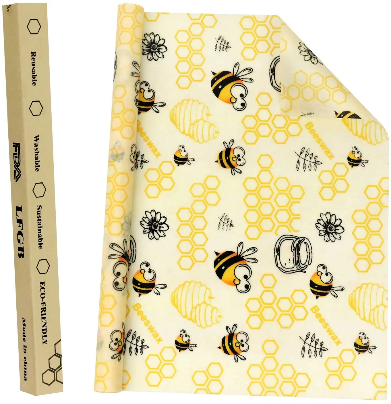Beeswax пищевая обертка Экологичная многоразовая в рулоне устойчивая упаковка органический хлопок