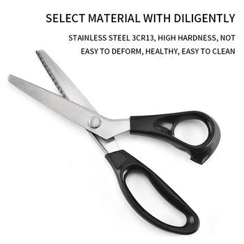 

New23.5cm Zig Zag Sewing Cut Dressmaking Tailor Shear Scissor Leather Handicraft Fabric Denim DIY Upholstery Tool Textile New