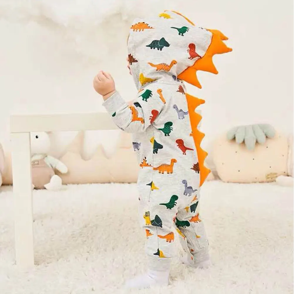 pudcoco Newborn Infant Baby boy romper Hooded 3D dinosaur costume baby Cotton christmas new years gift animal jumpsuits Kids