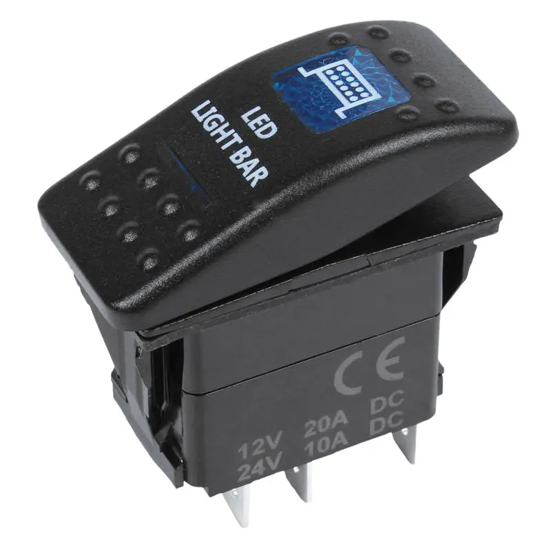 7PCS 12V 20A бар 5 Pin кулисный переключатель синий светодиодный свет автомобиля лодка