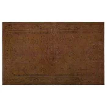 

Handmade Brown Vintage Overdyed Turkish Area Rug 154x252 Cm-5'1''X8'3''