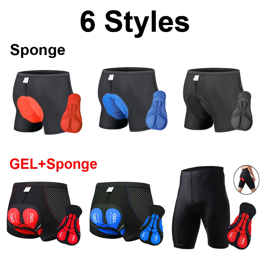 Men Women Cycling Inner Shorts 3D Padded Breathable Shorts Cycling Underwear 