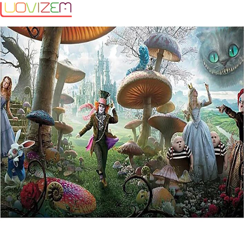 Новинка 5D алмазная картина Алиса в стране Wonderland со сном гриб стразы с крестиками
