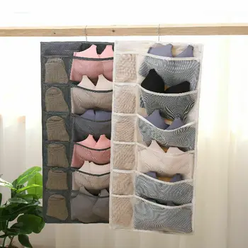 

30Pockets Clear Hanging Bag Socks Bra Underwear Rack Hanger Storage Organizer