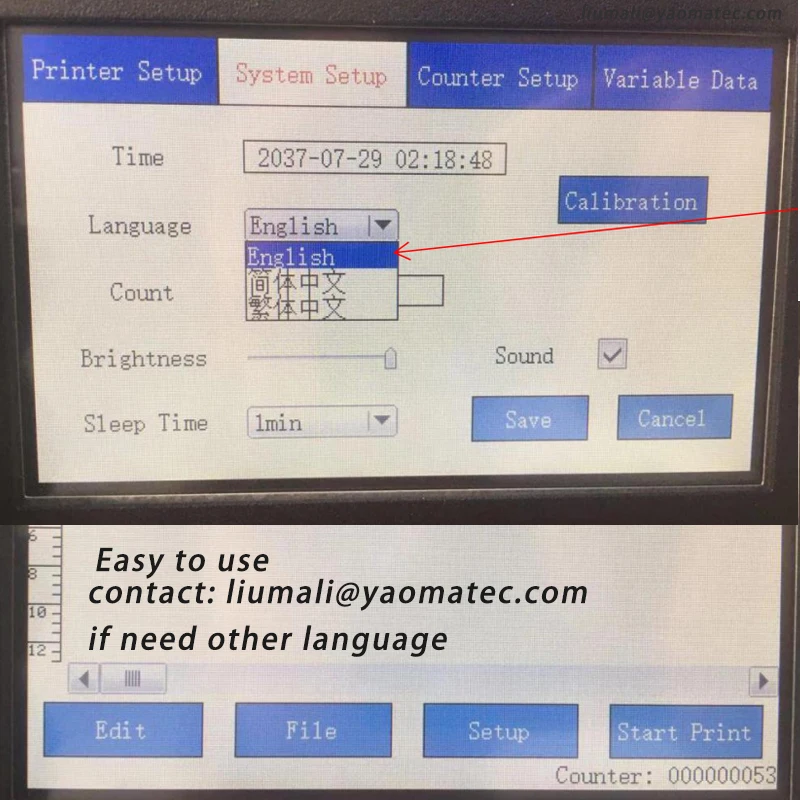 Impressora a Jato de Tinta Handheld do Jato de Tinta da Garrafa Plástica da Etiqueta da Data de Validade do Logotipo do Código do Grupo da Barra da Língua Térmica Grupo Barra Língua Inglesa qr do da - Imagem 2