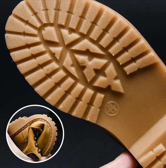 kids martin boots waterproof classic ankle boots children leather warm thicken boots boys outdoor winter antislip casual shoes