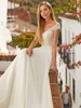 Customized Simple Elegant Wedding Dress 2025 V-Neck Sleeveless Lace Applique Shoulder Straps Chiffon Court Train Wedding Gown 1