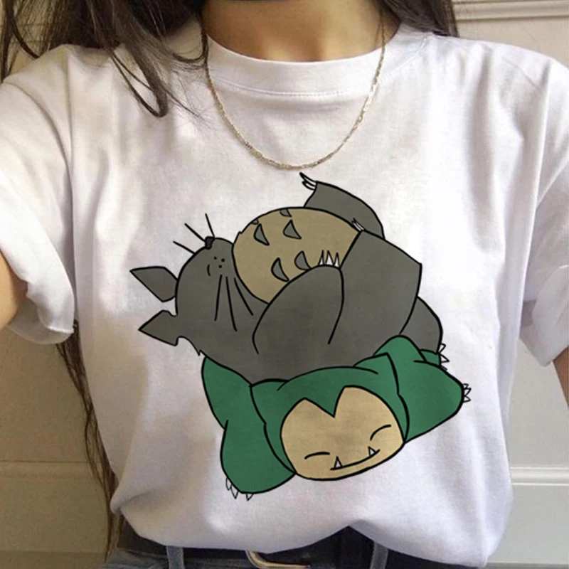 7735 Totoro Studio Ghibli Harajuku футболка женская Miyazaki Hayao Ullzang Kwaii футболка с рисунком 90s футболка "Аниме" модная футболка женская - Цвет: 7735