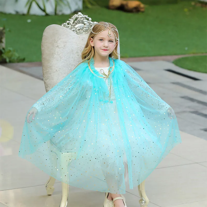 Пальто для девочек, сетчатая Мантия с блестками, фатиновая детская накидка, маскарадный костюм принцессы на день рождения для маленьких девочек - Цвет: A2