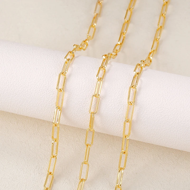 

Factory Wholesale Gold Color Brass Fashion Metal Hand Made Chains For Necklace and Bracelet Earring Diy Jewelry Accessories