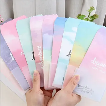 

150pcs wholesale Font Envelope Gradient solid color Window envelope Paper Gift write letter Stationery DIY 19.5*9CM